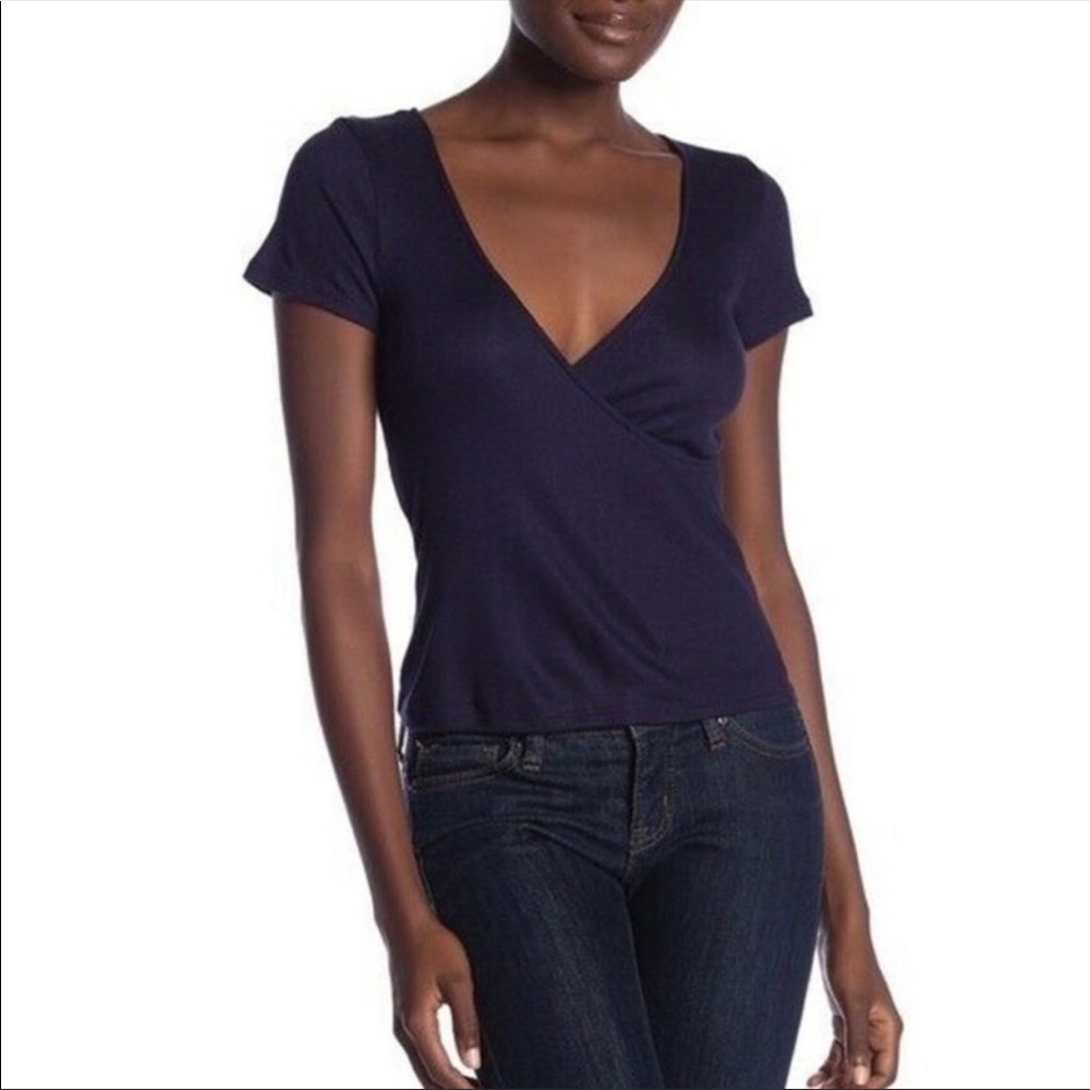 PST Project Social T Surplice Navy Top